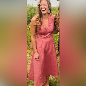 Vintage style, barn red with faint white pinstripe, size XS,fits more like small